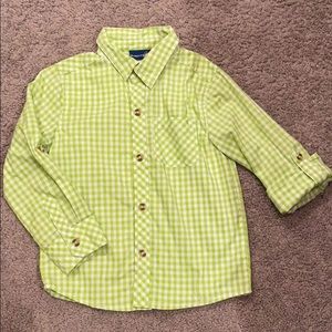 Green & white gingham polo